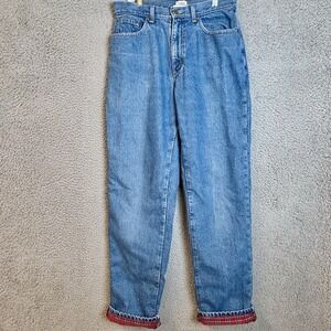 Vintage LL Bean Jeans Womens 8 MT Blue Flannel Lined Relaxed Fit Denim 28x32